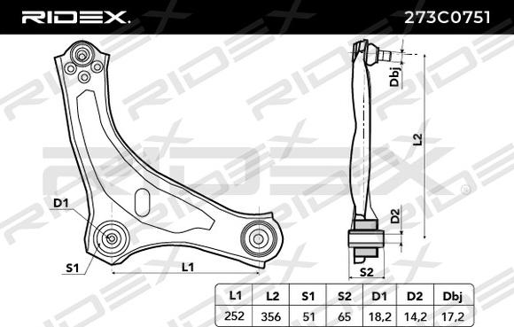 RIDEX 273C0751 - Track Control Arm autospares.lv