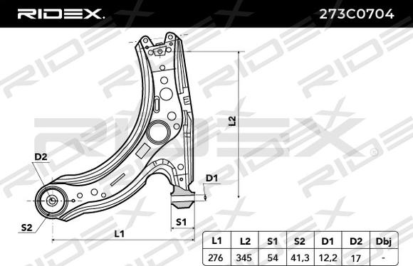 RIDEX 273C0704 - Track Control Arm autospares.lv