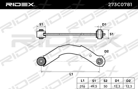 RIDEX 273C0781 - Track Control Arm autospares.lv