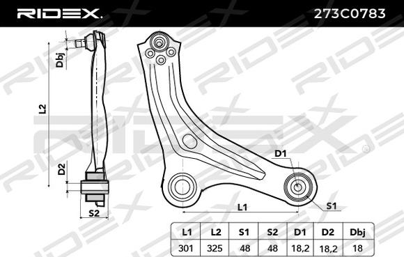 RIDEX 273C0783 - Track Control Arm autospares.lv