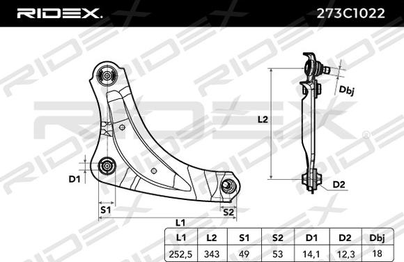 RIDEX 273C1022 - Track Control Arm autospares.lv