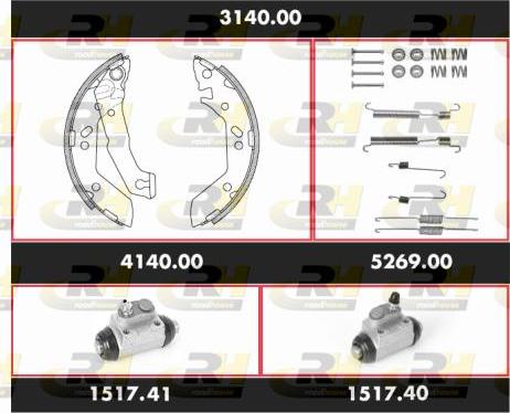 Roadhouse 3140.00 - Brake Shoe Set autospares.lv