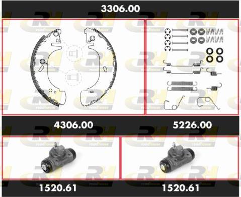 Roadhouse 3306.00 - Brake Shoe Set autospares.lv