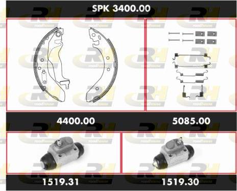 Roadhouse SPK 3400.00 - Brake Shoe Set autospares.lv