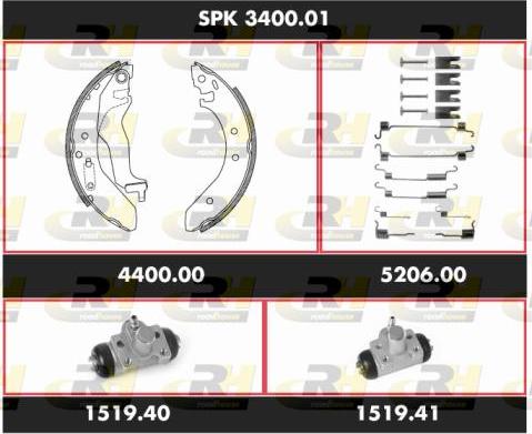 Roadhouse SPK 3400.01 - Brake Shoe Set autospares.lv