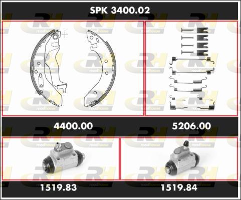 Roadhouse SPK 3400.02 - Brake Shoe Set autospares.lv