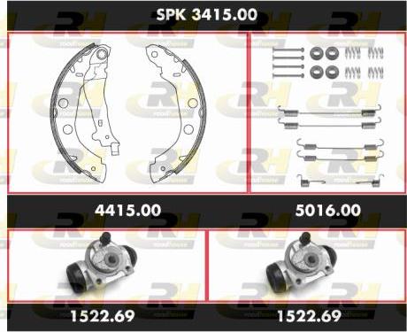 Roadhouse SPK 3415.00 - Brake Shoe Set autospares.lv