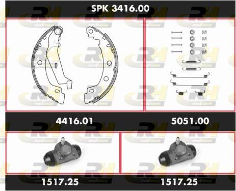 Roadhouse SPK 3416.00 - Brake Shoe Set autospares.lv