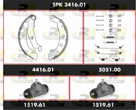 Roadhouse SPK 3416.01 - Brake Shoe Set autospares.lv