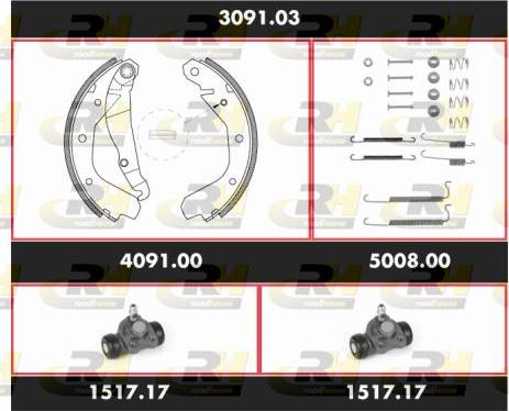 Roadhouse SPK 3091.03 - Brake Shoe Set autospares.lv