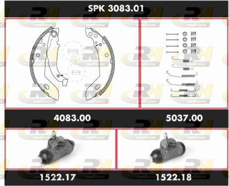 Roadhouse SPK 3083.01 - Brake Shoe Set autospares.lv