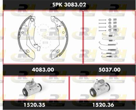 Roadhouse SPK 3083.02 - Brake Shoe Set autospares.lv