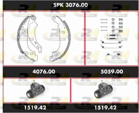 Roadhouse SPK 3076.00 - Brake Shoe Set autospares.lv