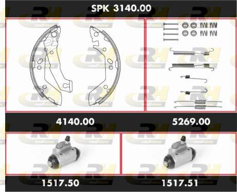 Roadhouse SPK 3140.00 - Brake Shoe Set autospares.lv