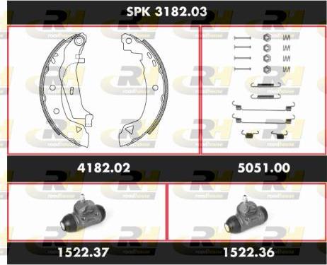 Roadhouse SPK 3182.03 - Brake Shoe Set autospares.lv