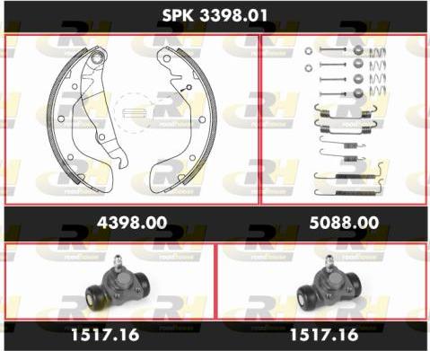 Roadhouse SPK 3398.01 - Brake Shoe Set autospares.lv