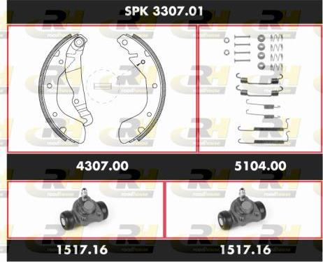 Roadhouse SPK 3307.01 - Brake Shoe Set autospares.lv