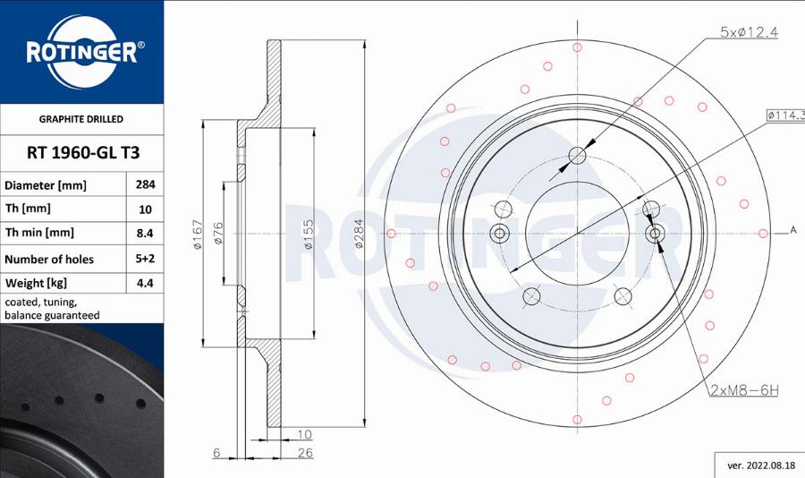 Rotinger RT 1960-GL T3 - Brake Disc autospares.lv