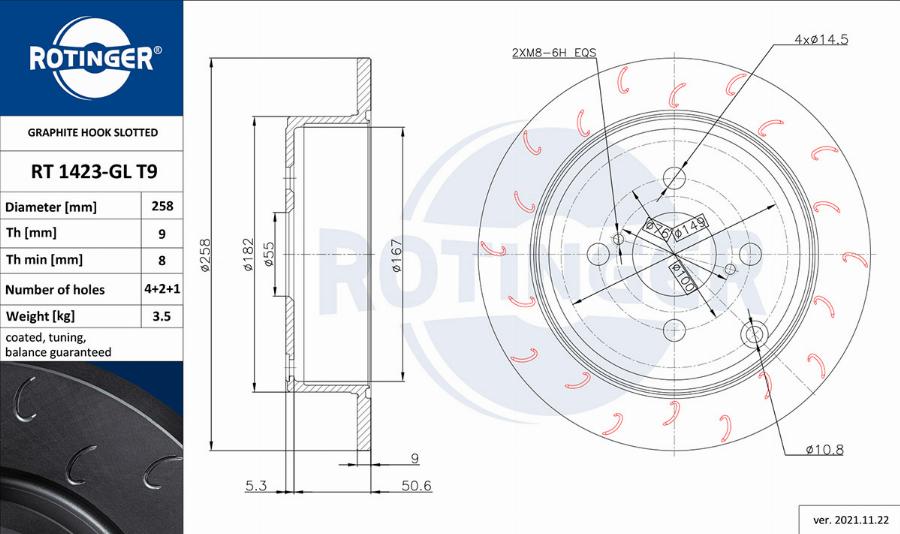 Rotinger RT 1423-GL T9 - Brake Disc autospares.lv