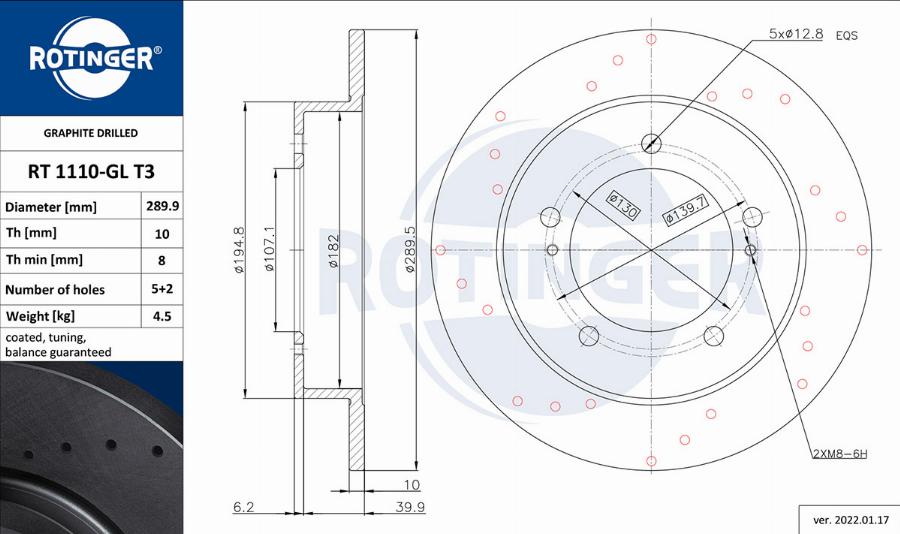 Rotinger RT 1110-GL T3 - Brake Disc autospares.lv