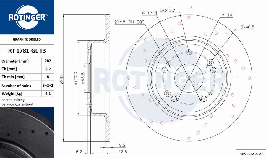 Rotinger RT 1781-GL T3 - Brake Disc autospares.lv