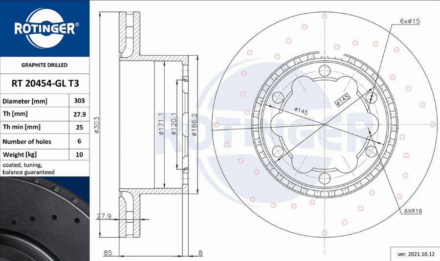 Rotinger RT 20454-GL T3 - Brake Disc autospares.lv