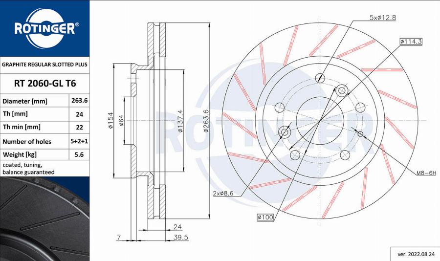 Rotinger RT 2060-GL T6 - Brake Disc autospares.lv