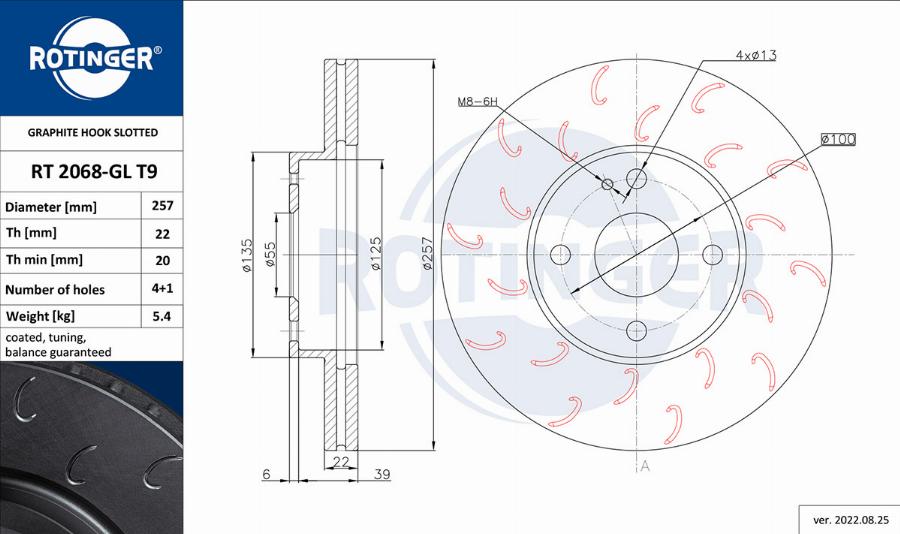 Rotinger RT 2068-GL T9 - Brake Disc autospares.lv