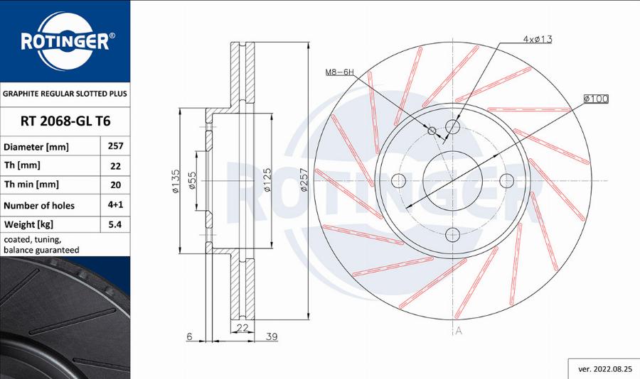 Rotinger RT 2068-GL T6 - Brake Disc autospares.lv