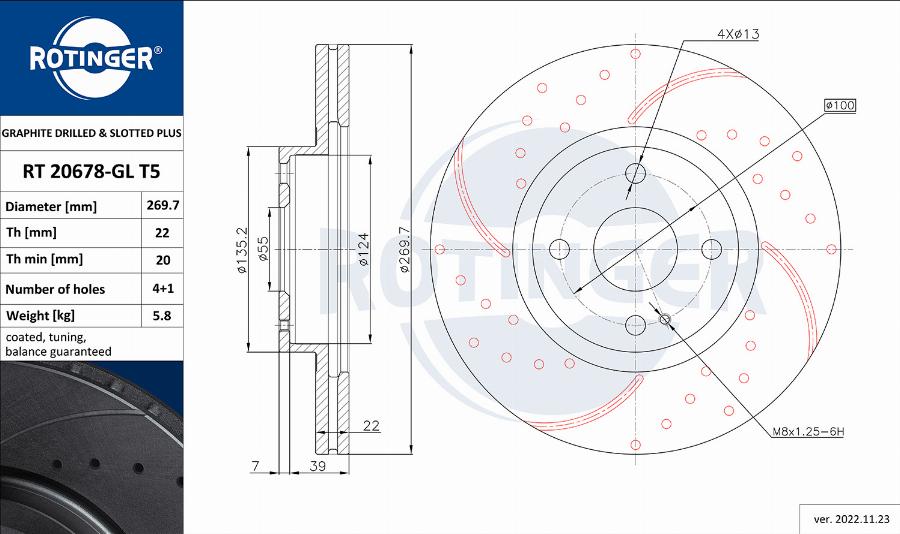 Rotinger RT 20678-GL T5 - Brake Disc autospares.lv