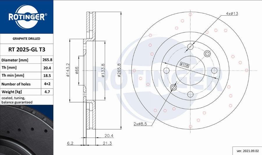 Rotinger RT 2025-GL T3 - Brake Disc autospares.lv