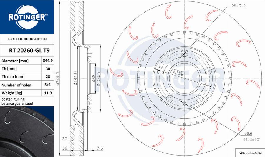 Rotinger RT 20260-GL T9 - Brake Disc autospares.lv