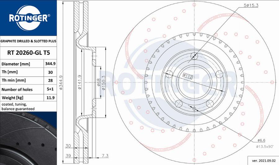 Rotinger RT 20260-GL T5 - Brake Disc autospares.lv