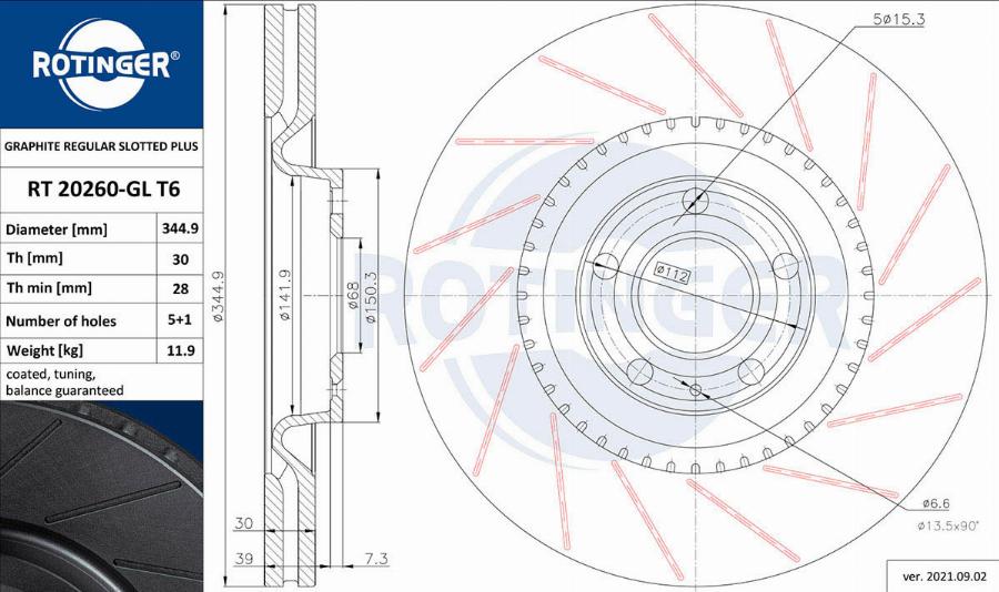 Rotinger RT 20260-GL T6 - Brake Disc autospares.lv