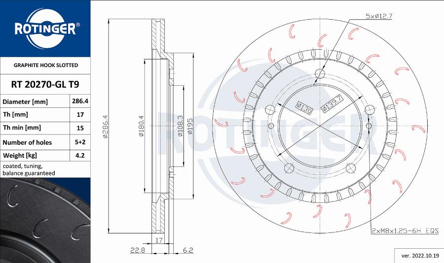 Rotinger RT 20270-GL T9 - Brake Disc autospares.lv