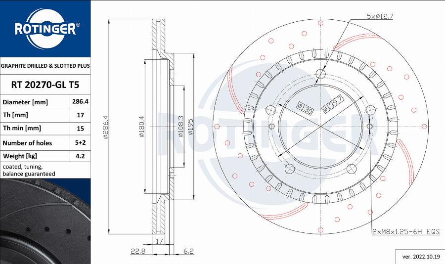 Rotinger RT 20270-GL T5 - Brake Disc autospares.lv