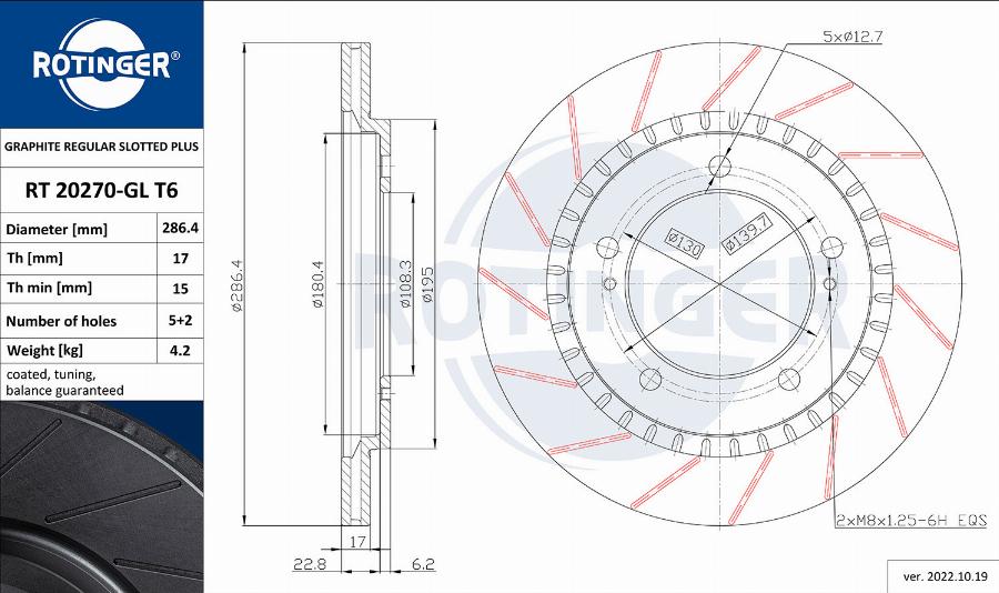 Rotinger RT 20270-GL T6 - Brake Disc autospares.lv