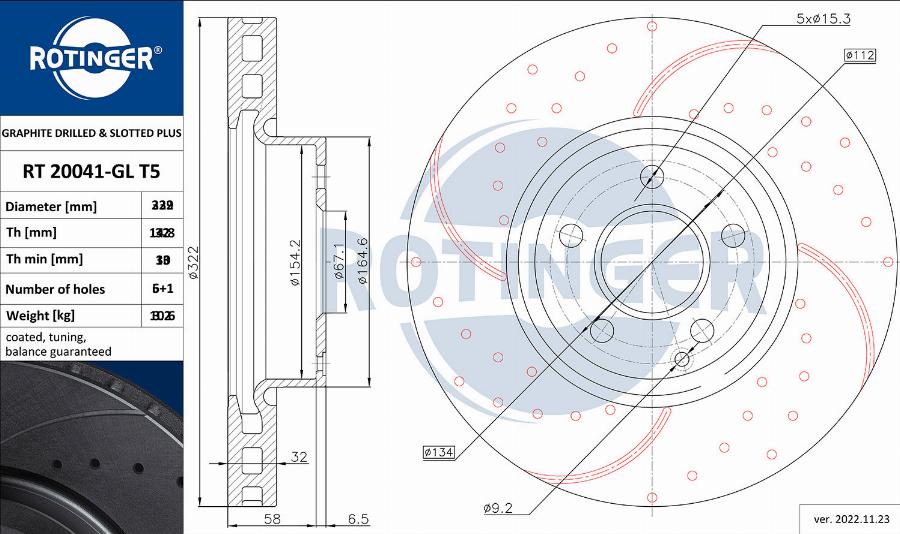 Rotinger RT 20720-GL T5 - Brake Disc autospares.lv