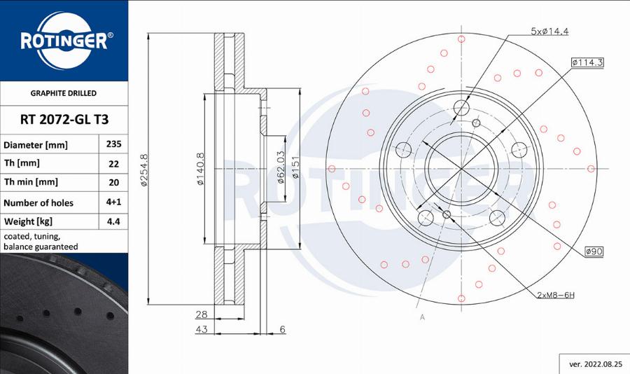 Rotinger RT 2072-GL T3 - Brake Disc autospares.lv