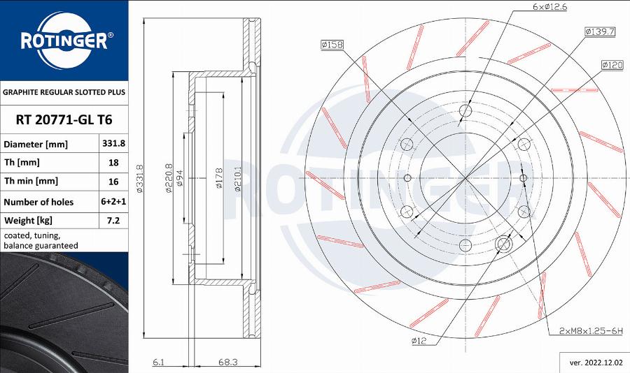 Rotinger RT 20771-GL T6 - Brake Disc autospares.lv