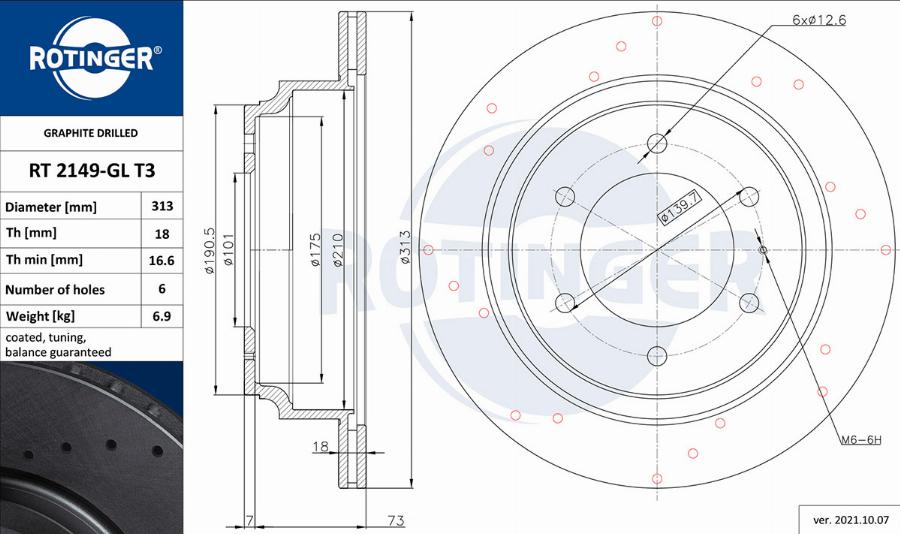 Rotinger RT 2149-GL T3 - Brake Disc autospares.lv