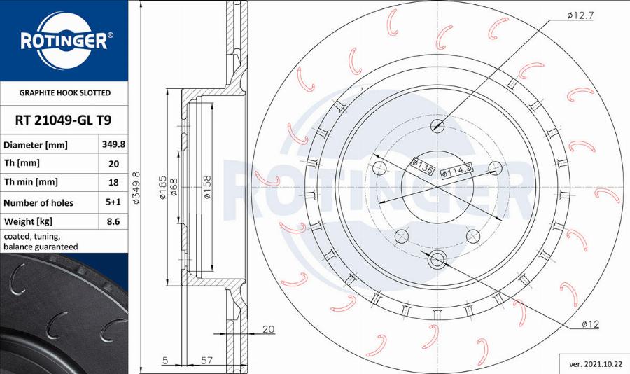 Rotinger RT 21049-GL T9 - Brake Disc autospares.lv