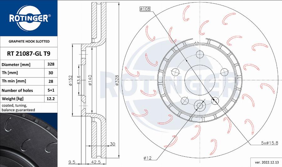 Rotinger RT 21087-GL T9 - Brake Disc autospares.lv