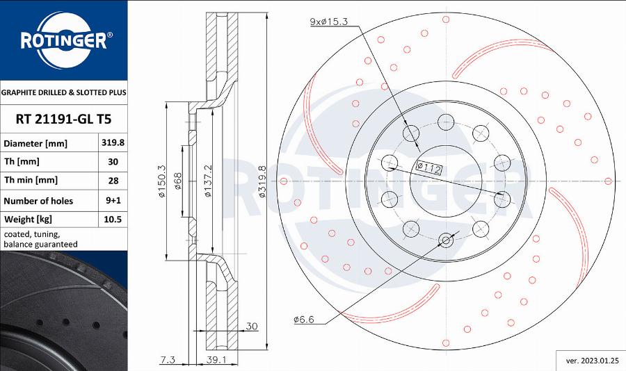 Rotinger RT 21191-GL T5 - Brake Disc autospares.lv