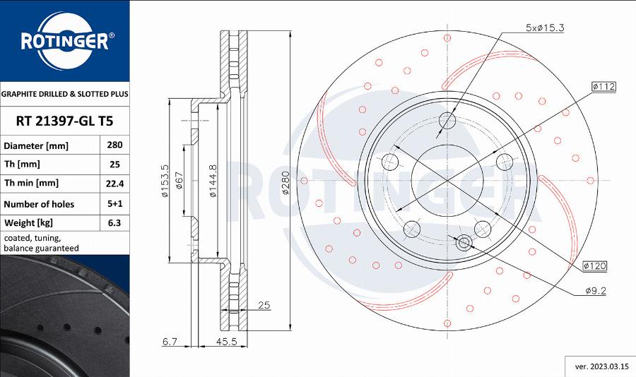 Rotinger RT 21397-GL T5 - Brake Disc autospares.lv