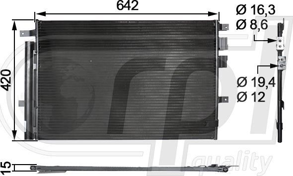 RPL QUALITY APCDAR5023 - Condenser, air conditioning autospares.lv