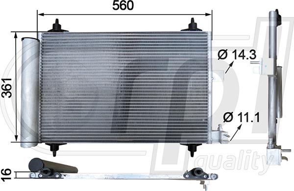 RPLQuality APCDCI5024 - Condenser, air conditioning autospares.lv