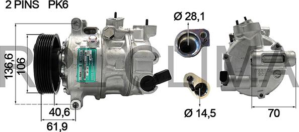 RPLQuality APCOAU0128 - Compressor, air conditioning autospares.lv