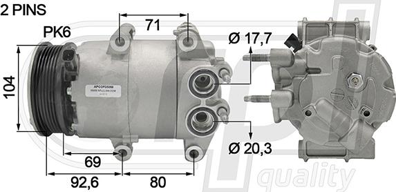 RPLQuality APCOFD5069 - Compressor, air conditioning autospares.lv