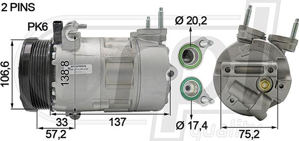 RPLQuality APCOFD5076 - Compressor, air conditioning autospares.lv